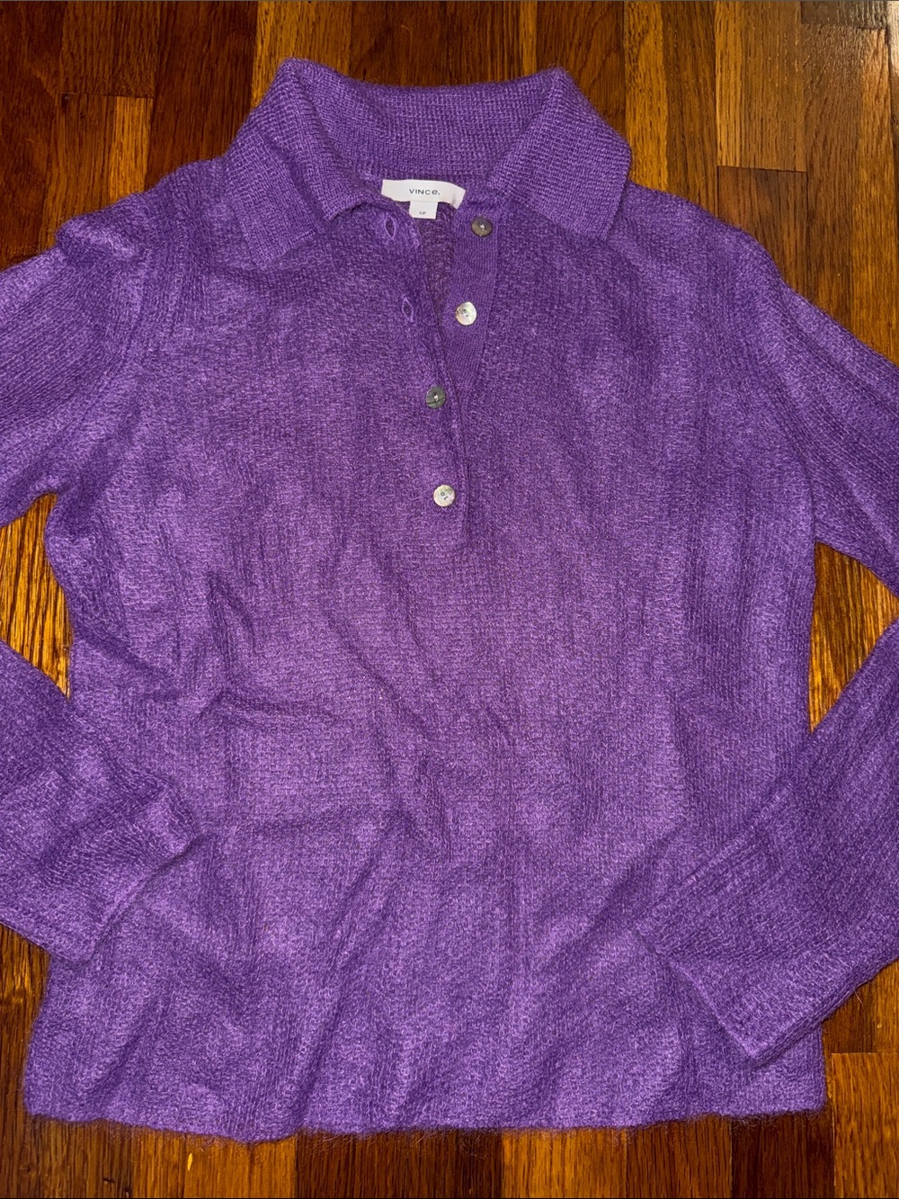 Vince Purple Polo Knit Sweater